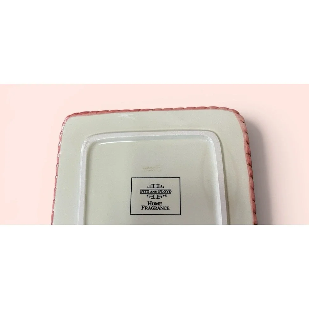 Fitz & Floyd Frosty Folks Snowman Candy Dish Trinket Tray Snowflakes‎ Candy Cane
